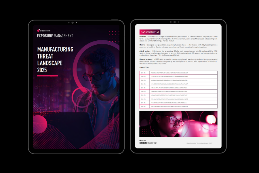 Manufacturing Threat Landscape 2025’ de Check Point Software Technologies